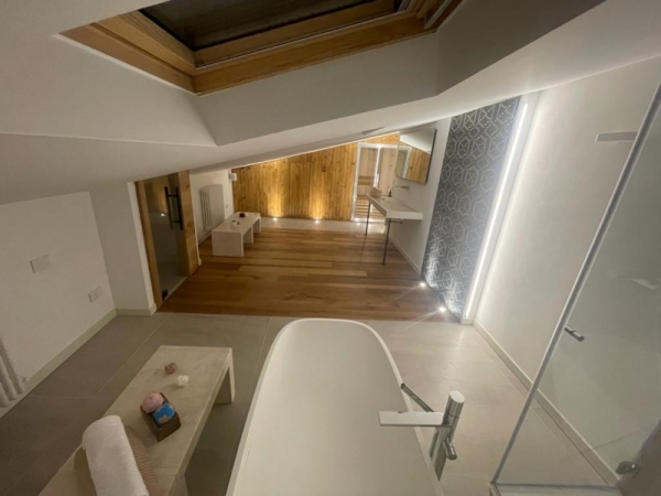 sauna realizzata su misura in mansarda