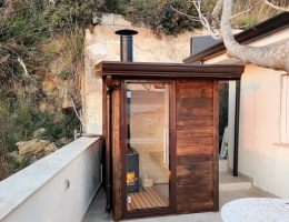 Sauna Cilento alimentazione a legna