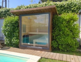 sauna per esterno con stufa da kw 6,0