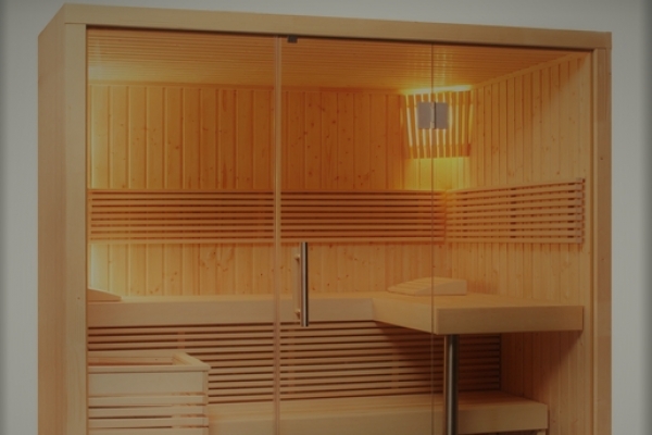 SAUNA DESIGN CON VETRATA-Sentiotec/Suomisauna