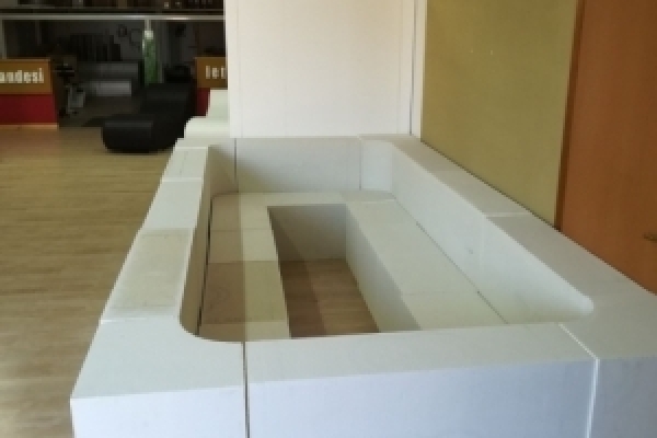 MATERIALI ALL' AVANGUARDIA NEL RISPETTO DELL' AMBIENTE...work in progress bagno turco e vasca idromassaggio!
