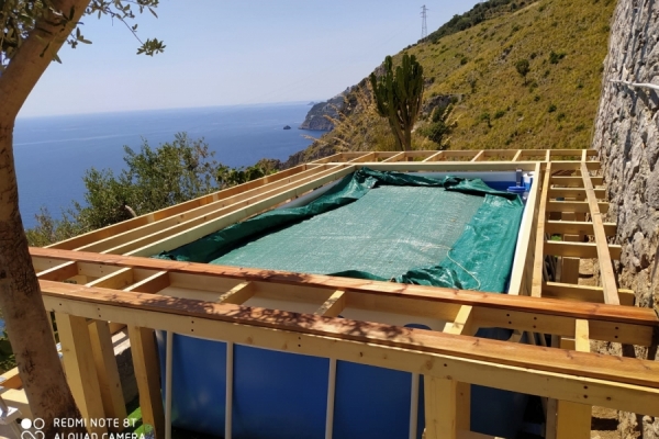 PISCINA SU MISURA suomisauna-PRIMA E DOPO!